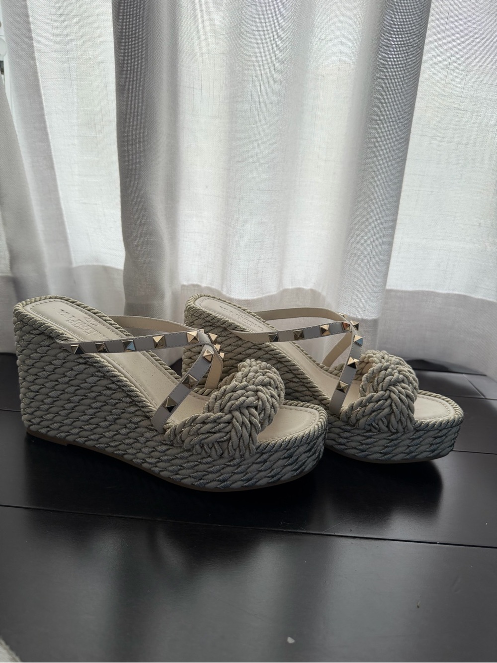 Valentino Braided Rope Wedges - Picture 2 of 3